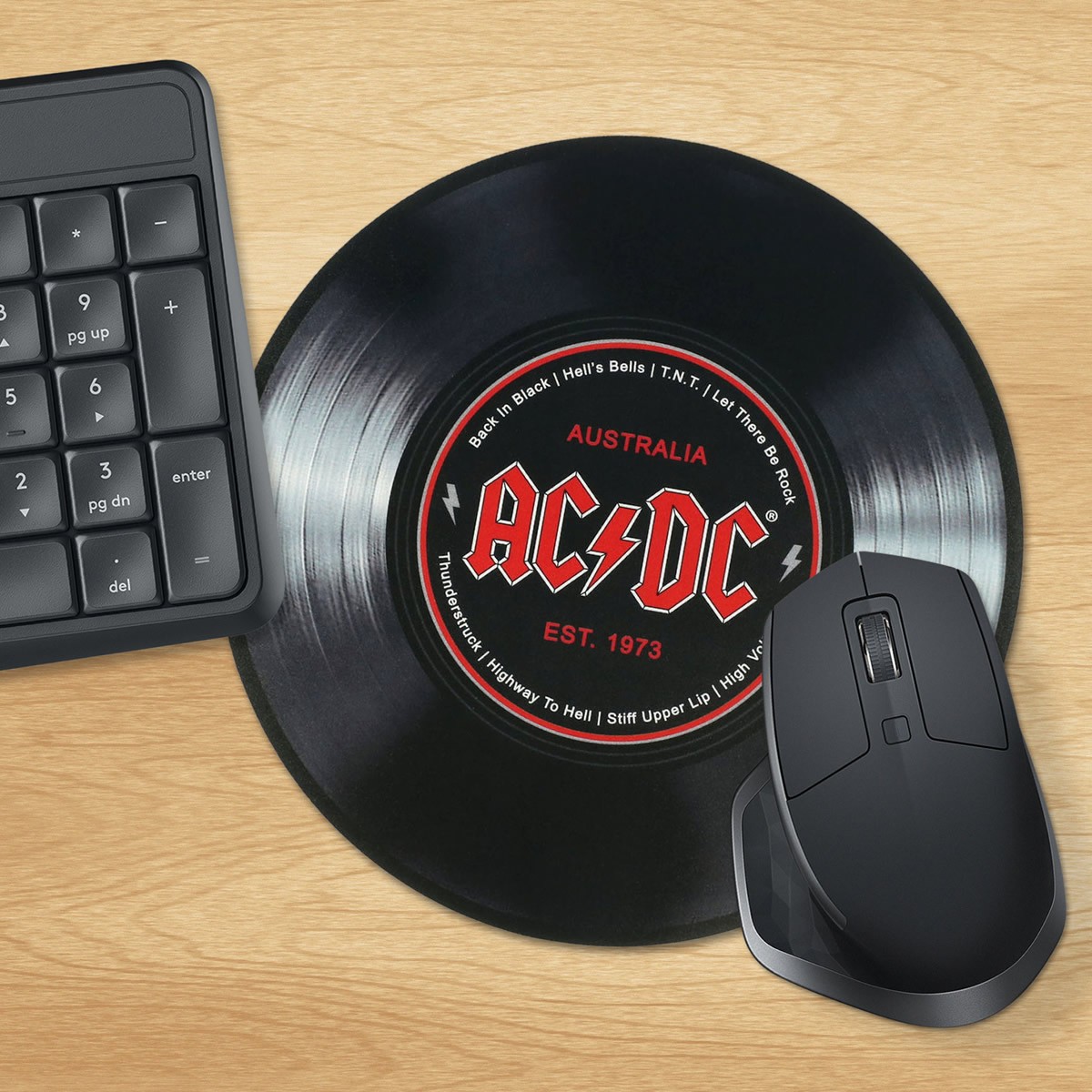 Tappetino per mouse Disco in vinile AC/DC