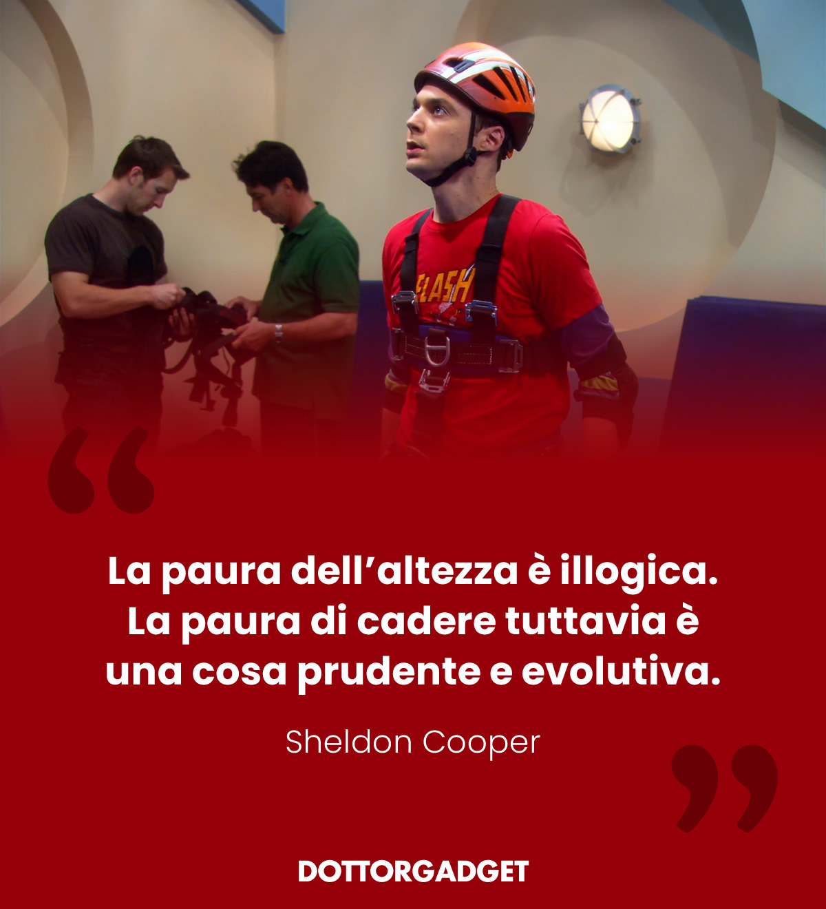 La paura dell'altezza è illogica. La paura di cadere tuttavia è una cosa prudente e evolutiva.